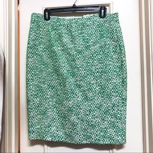 J.Crew Tweed No. 2Pencil Skirt Sz 10- Green